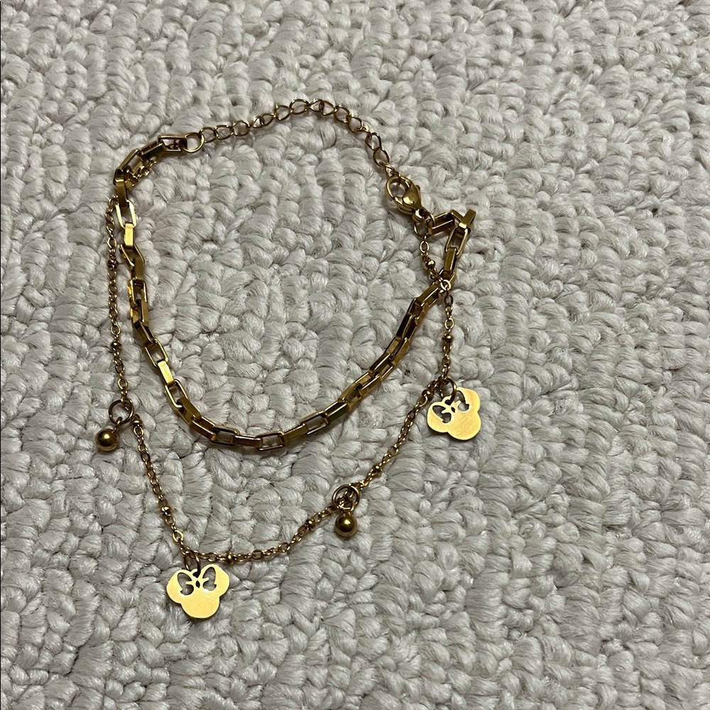 NWT - Gold Disney Minnie Charm Bracelet
